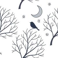 Flat Winter whites seamless pattern with snowflakes frosted trees and soft snow for a serene peaceful winter design concept as Serene winter whites pattern with snowflakes frosted Clean Pro 6 vector