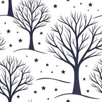 Flat Winter whites seamless pattern with snowflakes frosted trees and soft snow for a serene peaceful winter design concept as Serene winter whites pattern with snowflakes frosted Clean Pro 7 vector