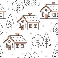Flat Winter whites seamless pattern with snowflakes frosted trees and soft snow for a serene peaceful winter design concept as Serene winter whites pattern with snowflakes frosted Clean Pro 15 vector