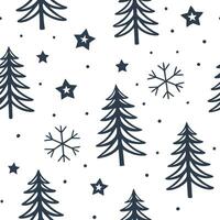 Flat Winter whites seamless pattern with snowflakes frosted trees and soft snow for a serene peaceful winter design concept as Serene winter whites pattern with snowflakes frosted Clean Pro 11 vector