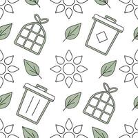 Flat Zero Waste Watercolor Rangoli Grid Tiles concept as Seamless watercolor tiles featuring a grid pattern of Rangoli designs interspersed with zero waste elements like compost bi Clean Pro vector