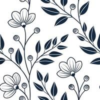 Floral vintage embroidery seamless tile pattern botanical elements isolated white background perfect for garden themes concept as Creating seamless tile pattern with floral vintage Clean Pro 2 vector