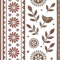 Folk art seamless pattern with rustic color palette and traditional symbols for a grounded folk inspired design concept as Rustic folk art pattern with traditional symbols and eart Clean Pro vector
