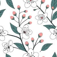 Fresh spring floral seamless pattern with lively blooms and soft white balance for cheerful spring projects concept as Lively floral pattern with blooming flowers and soft white ba Clean Pro 2 vector