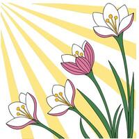 Fresh spring sunshine seamless pattern with vibrant light rays and blooming flowers for energizing spring visuals concept as Energizing spring sunshine pattern with vibrant rays an Clean Pro 2 vector