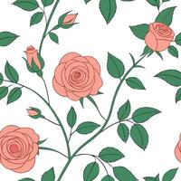 Fresh spring rose seamless tile pattern with gentle pink and peach blooms exuding soft elegance concept as Soft pink and peach roses create a delicate elegant seamless spring tile Clean Pro vector