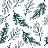 Frosty evergreen seamless tile pattern with snow dusted pine needles and branches concept as Snow dusted pine needles and branches create a frosty evergreen seamless tile pattern p Clean Pro vector