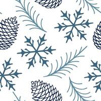 Frosty snowdrift and pinecone seamless tile pattern with winter textures and cool tones concept as Snowdrifts and pinecones with winter textures create a frosty seamless tile patte Clean Pro vector