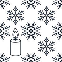 Frosty snowflake and candlelight seamless tile pattern with warm winter glow concept as Warm candlelight paired with frosty snowflakes creates a seamless tile pattern with a cozy w Clean Pro vector