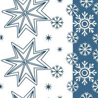 Frosty snowflake and Christmas star seamless tile pattern with sparkling holiday accents concept as Sparkling Christmas stars paired with frosty snowflakes create a seamless tile p Clean Pro vector