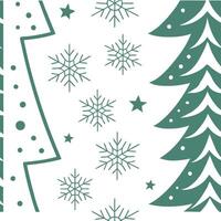 Frosty snowflake and Christmas tree seamless tile pattern with festive green and white tones concept as Festive green and white Christmas trees paired with snowflakes create a fros Clean Pro vector