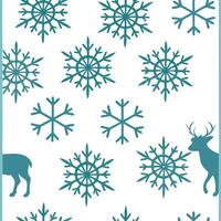 Frosty snowflake and deer silhouette seamless tile pattern with winter forest theme concept as Snowflakes paired with deer silhouettes create a frosty seamless tile pattern with a Clean Pro vector