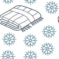 Frosty snowflake and cozy blanket seamless tile pattern with warm winter textures concept as Cozy blankets paired with frosty snowflakes create a seamless tile pattern with warm wi Clean Pro vector