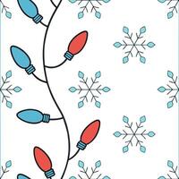 Frosty snowflake and holiday lights seamless tile pattern with sparkling winter accents concept as Sparkling holiday lights paired with frosty snowflakes create a seamless tile pat Clean Pro vector