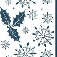Frosty snowflake and holly leaf seamless tile pattern with festive winter elements concept as Holly leaves paired with frosty snowflakes create a seamless tile pattern with festive Clean Pro vector