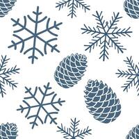Frosty snowflake and pinecone seamless tile pattern with cool blue and white hues concept as Cool blue and white hues highlight frosty snowflakes and pinecones in a seamless tile p Clean Pro vector