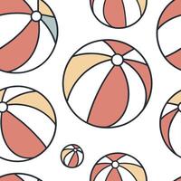 Fun beach balls seamless tile pattern with vibrant colors and playful summer vibes concept as Vibrant colorful beach balls form a fun and playful seamless tile pattern that screams Clean Pro vector
