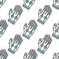 Futuristic hand with digital interface concept as Camera shifts focus to a futuristic hand with a digital interface enabling interaction with holographic elements seamlessly Close Clean Pro vector