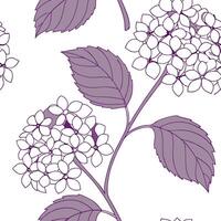Garden inspired seamless tile pattern with hydrangea flowers soft purple tones and subtle floral charm concept as Hydrangea flowers with soft purple hues and gentle petals create a Clean Pro vector