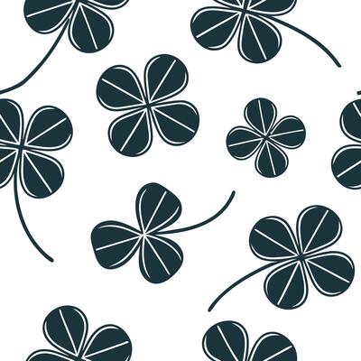 Geometric clover seamless pattern with sharp lines and modern aesthetics on white concept as Sharp lined geometric clovers creating a modern seamless pattern perfect for contempora Clean Pro