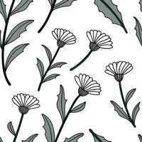 Geometric calendula leaves seamless tile pattern modern isolated white background perfect for contemporary branding packaging concept as Geometric calendula leaves seamless pattern Clean Pro vector