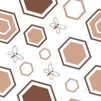 Geometric retro polygon seamless pattern bold colors on white background ideal for home decor concept as Developing geometric seamless pattern with retro polygons in bold colors on Clean Pro 2 vector