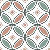 Geometric vintage seamless tile pattern with muted color palette for modern retro walls concept as Stylish geometric shapes arranged in seamless tile pattern perfect for modern ret Clean Pro vector
