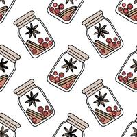 Glass Jar Infographic Elements concept as A seamless design featuring glass jars filled with festive elements like dried fruits and spices symbolizing a Zero Waste New Year Clean Pro 2 vector