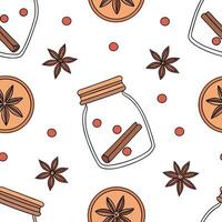Glass Jar with New Year Elements concept as A seamless background featuring a glass jar filled with festive elements like dried fruits and spices symbolizing a Zero Waste New Year Clean Pro 2 vector