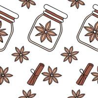 Glass Jar with New Year Elements concept as A seamless background featuring a glass jar filled with festive elements like dried fruits and spices symbolizing a Zero Waste New Year Clean Pro vector