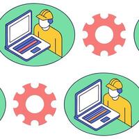 Glossy background of IT team using predictive maintenance for digital transformation with copy space concept as A glossy background showcasing an IT team using predictive maintenan Clean Pro vector