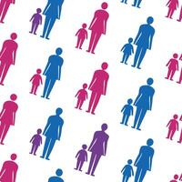 Glossy Family Diversity Silhouette Background concept as A vibrant background with glossy silhouettes of diverse families seamlessly blended with abstract colors The glossy theme Clean Pro vector