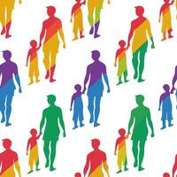 Glossy Family Diversity Silhouette Background concept as A vibrant background with glossy silhouettes of diverse families seamlessly blended with abstract colors The glossy theme Clean Pro 2 vector