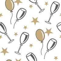 Glossy Metallic Elements concept as A seamless design featuring glossy metallic elements in gold and silver tones representing elegance and celebration for New Year 2026 Id Clean Pro vector
