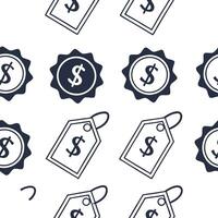 Glossy tiles with embedded currency icons and discount tags concept as A sleek seamless tile pattern with a glossy finish featuring embedded currency icons and stylish discount tag Clean Pro vector
