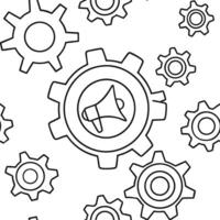 Glowing abstract marketing gear with interconnected cogs turning concept as A sleek visual of a glowing abstract marketing gear with interconnected cogs turning symbolizing the com Clean Pro vector