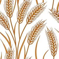 Golden harvest wheat seamless tile pattern with autumn textures and warm hues concept as Golden wheat stalks with autumn textures create a harvest wheat seamless tile pattern full Clean Pro vector