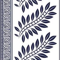 Greek meander patterns and olive branches seamless tile pattern with classic blue and white tones concept as Classic blue and white tones highlight Greek meander patterns intertwin Clean Pro vector