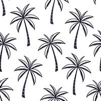 Hand drawn palm trees seamless pattern whimsical isolated white background ideal for playful designs kids apparel stationery crafts concept as Whimsical hand drawn palm trees seaml Clean Pro vector