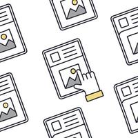 Hand touching document icon virtual screen document management online database digital file storage software records system concept as User initiates seamless file handling technol Clean Pro vector