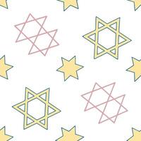 Hanukkah stars seamless pattern with a mix of bright and pastel tones for a soft serene holiday effect concept as Soft Hanukkah stars pattern with bright and pastel tones for a cal Clean Pro vector