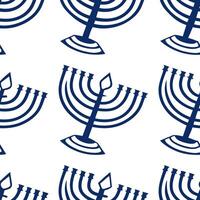 Hanukkah menorahs seamless tile pattern with blue and white colors for Jewish holiday decor concept as Blue and white menorahs arranged seamlessly to create elegant Hanukkah home d Clean Pro 2 vector