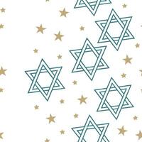 Hanukkah stars seamless pattern with delicate light blue tones and shimmering gold accents for a festive joyful design concept as Joyful Hanukkah stars pattern with light blue tone Clean Pro vector