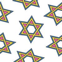 Hanukkah stars seamless pattern with multicolored designs for a vibrant energetic holiday atmosphere concept as Vibrant Hanukkah stars pattern with multicolored designs for a fun a Clean Pro vector