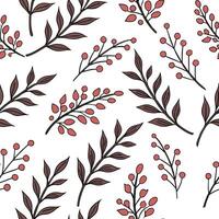 Heather and branches seamless pattern intricate isolated white background perfect for autumn textiles branding packaging concept as Intricate heather and branches seamless pattern Clean Pro vector