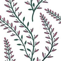 Heather vines seamless pattern intricate isolated white background perfect for elegant textiles branding packaging concept as Intricate heather vines seamless pattern on a white ba Clean Pro vector