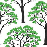 High contrast spring nature seamless pattern with bold tree trunks and vibrant greenery for dynamic spring designs concept as Bold spring nature pattern with strong tree trunks and Clean Pro vector