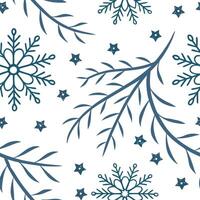 Icy branches and snowflakes seamless tile pattern with shimmering frost details concept as Shimmering frost on icy branches and snowflakes creates a seamless tile pattern perfect f Clean Pro vector