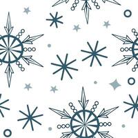 Icy snowflake and starburst seamless tile pattern with shimmering winter elements concept as Shimmering starbursts paired with icy snowflakes create a seamless tile pattern with sp Clean Pro vector