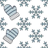 Icy snowflake and mitten seamless tile pattern with cool blue and white tones concept as Cool blue and white tones highlight icy snowflakes paired with cozy mittens in a seamless t Clean Pro vector